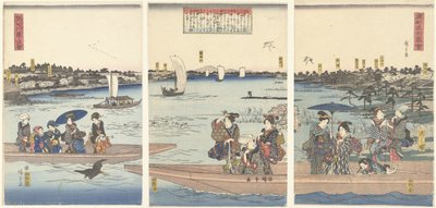 隅田川のフェリー 隅田川渡しの図 東都名所図会（連載タイトル） とと名所図会 作： Hiroshige (I) , Utagawa