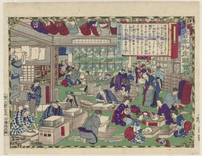 東京での扇子制作の代表作（「東京錦絵製造の図」） 「大日本物産図会」（連載タイトル） 作： Hiroshige (III) , Utagawa