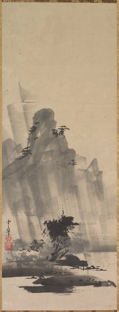 嵐の山と川、17世紀前半。 作： Hirowatari Setsuzan