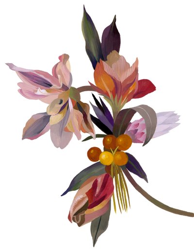 チューリップをモチーフにした架空の花。 作： Hiroyuki Izutsu