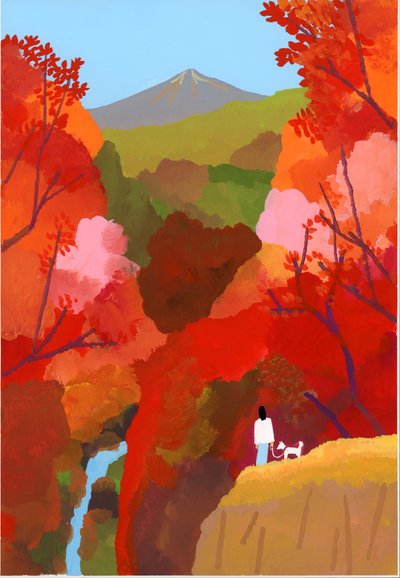 紅葉と滝 作： Hiroyuki Izutsu
