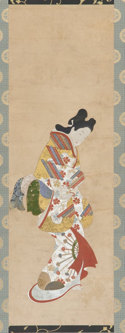 女性の立像、18世紀。 作： Hishikawa Morofusa