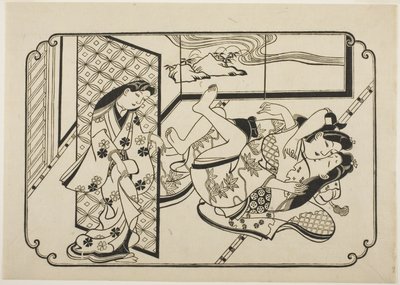 花魁と依頼人 無題エロ画集1枚目 作： Hishikawa Moronobu