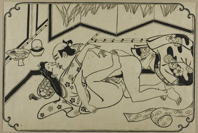 春画アルバムの一枚 作： Hishikawa Moronobu