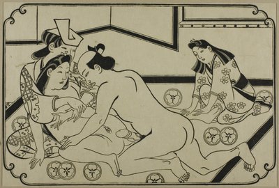 春画アルバムの一枚 作： Hishikawa Moronobu