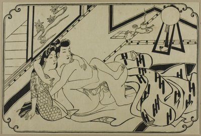 春画アルバムの一枚 作： Hishikawa Moronobu