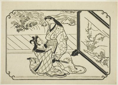 スクリーンの裏側 作： Hishikawa Moronobu