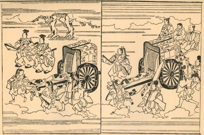 牛が描いた馬車、1663年、1924年。 作： Hishikawa Moronobu