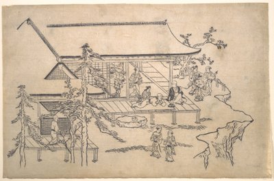 花見の情景 作： Hishikawa Moronobu