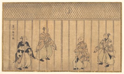 貴族たちによるフットボールの試合 作： Hishikawa Moronobu