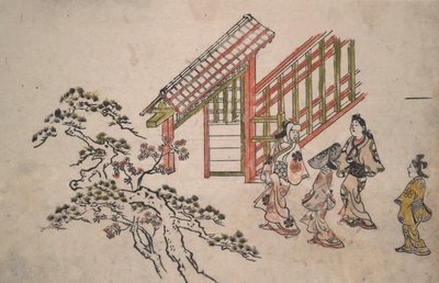 新吉原門付近 作： Hishikawa Moronobu