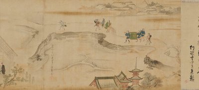 劇場と吉原遊郭の情景 作： 菱川師宣