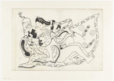 エロティックなパフォーマンス 作： Hishikawa Moroshige (attributed to)
