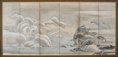 風景：四季のうちの2つ、秋と冬、江戸時代、18世紀後半から19世紀初頭. 作： Hishikawa Sori