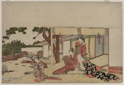 ベランダの女性たち」1800年頃 作： Hishikawa Sori III