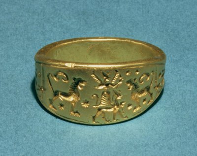 「ヒッタイト」象形文字「大王子」に刻まれた指輪（金） 作： Hittite
