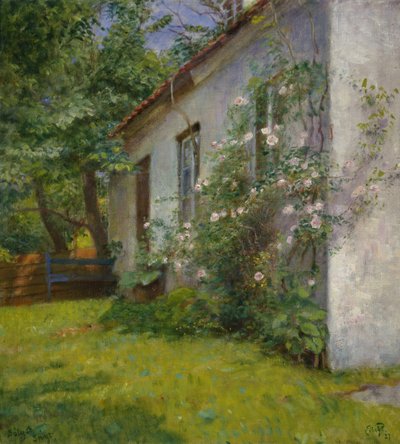 バラの茂みのある家、サンドー 作： Hjalmer Eilif Emanuel Peterssen