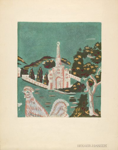 バンドボックスの詳細、c. 1940年。 作： Holger Hansen