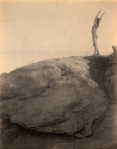 F.ホランド・デイの「ロッキーな風景の中の少年 作： Holland Fred Day