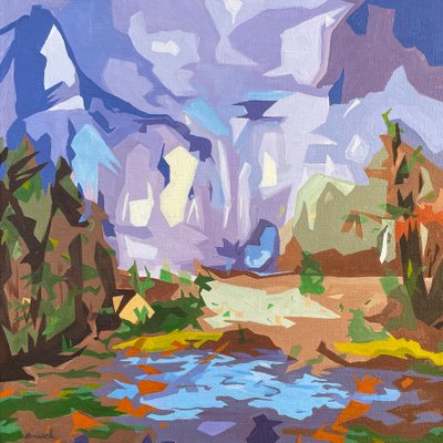 ランドスケープ・オブスクラ#1、2023年（リネンに油彩） 作： Holly Boruck