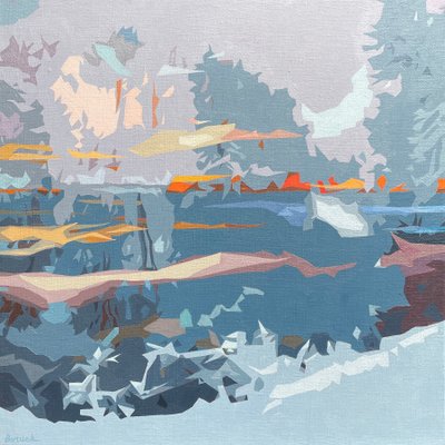 ランドスケープ・オブスクラ #5, 2023（リネンに油彩） 作： Holly Boruck