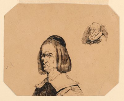 Frans Hals のスタイルの 2 人の男性の頭 作： Homer Dodge Martin