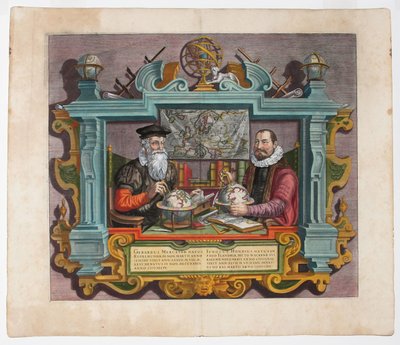 Gerardus Mercator 1512-1594 と Jodocus Hondius 1563-1612 の二重肖像画 作： Hondius
