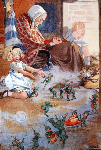 M.G.Edgar と Eric Chilman が選んだ「A Treasury of Verse for School and Home」のイラスト (カラー リソ) 作： Honor Charlotte Appleton
