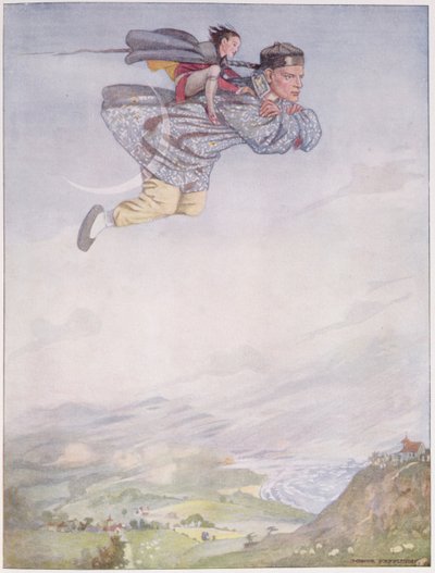 ハンス・クリスチャン・アンデルセン（1805-75）による「おとぎ話」の版の「楽園の庭」から、1920年（紙に水彩） 作： Honor Charlotte Appleton