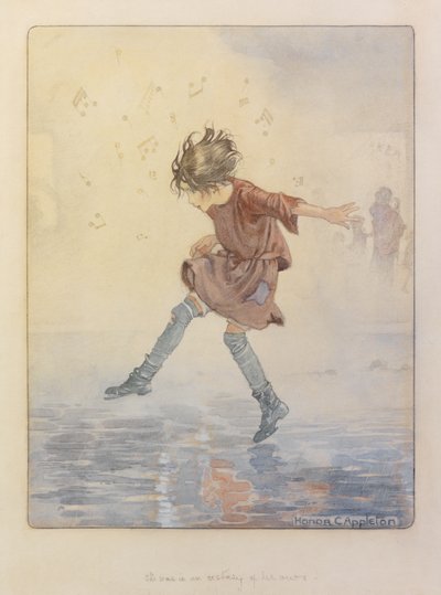 彼女は自分自身の恍惚状態にあった」（水彩と鉛筆） 作： Honor Charlotte Appleton