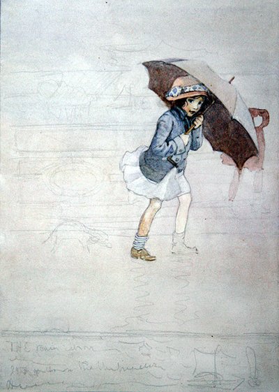 雨 (紙にボディカラーと鉛筆で水彩) 作： Honor Charlotte Appleton