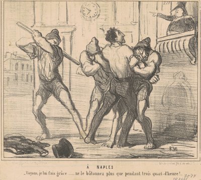 ナポリで: 見てみましょう、私は彼に恵みを与えます... 作： Honoré Daumier