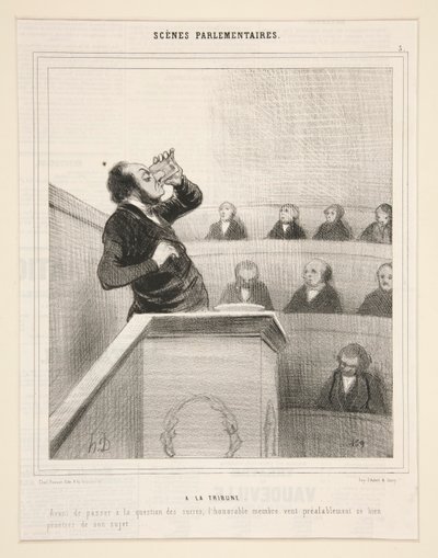トリビューンで: 砂糖の問題に移る前に 作： Honoré Daumier
