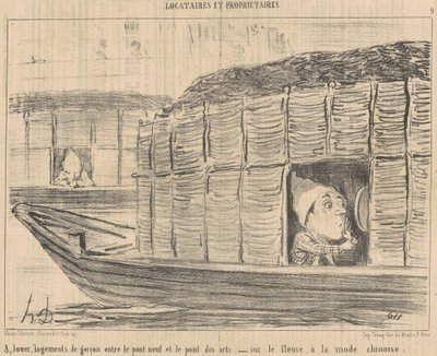 賃貸、男の子の宿泊施設... 作： Honoré Daumier