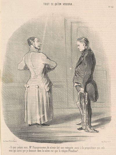 どう思いますか、ピケプルーネマンさん、私がいると... 作： Honoré Daumier