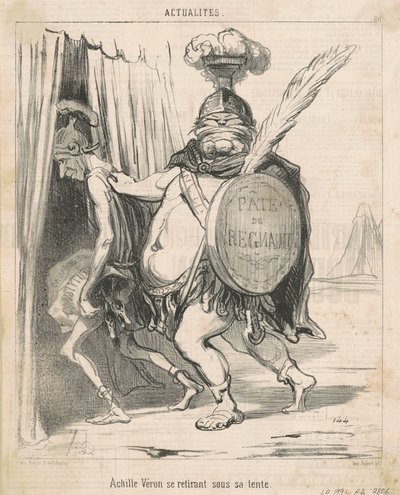テントに引きこもるアシル・ヴェロン 作： Honoré Daumier