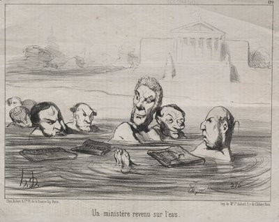Actualities (No. 120): 水に戻る牧師 作： Honoré Daumier
