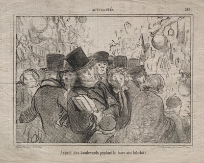 Actualities (No. 260): 装身具の市場での大通りの眺め 作： Honoré Daumier