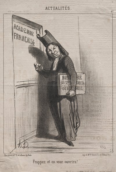 Actualities (No. 41): ノックすると開きます! 作： Honoré Daumier