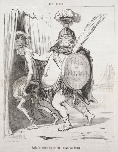 現実: テントに引きこもるアキレス 作： Honoré Daumier