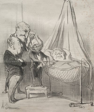 現実: 決定的に、彼女は非常に病気です!... 作： Honoré Daumier
