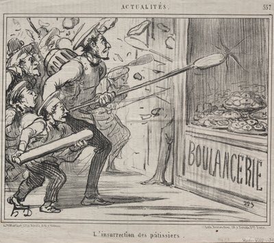 現実No. 557：菓子職人の反乱、1858年。 作： Honoré Daumier
