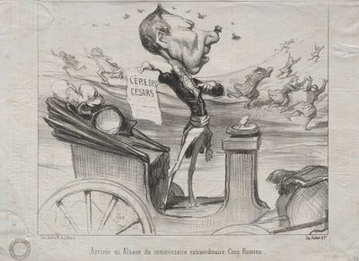 現実No. 81：異常なコミッショナー、Coco Romieu、1850年のアルザスへの到着。 作： Honoré Daumier