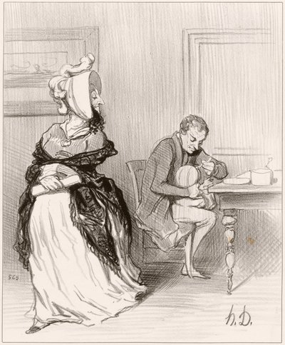 さようなら、親愛なる、私は私の出版社に行きます... 作： Honoré Daumier