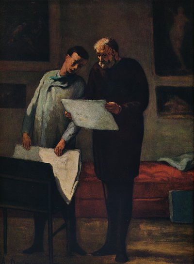 若い芸術家への助言、1865-1868 作： Honoré Daumier