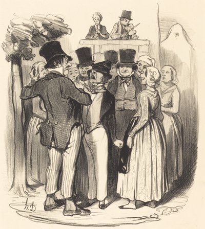 ああ！ グリンガレ・ド・パリ...あなたは踊りに来ます... 作： Honoré Daumier