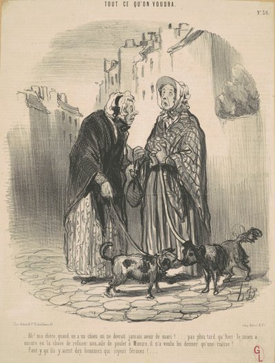 ああ！ 親愛なる、あなたが犬を飼うとき... 作： Honoré Daumier