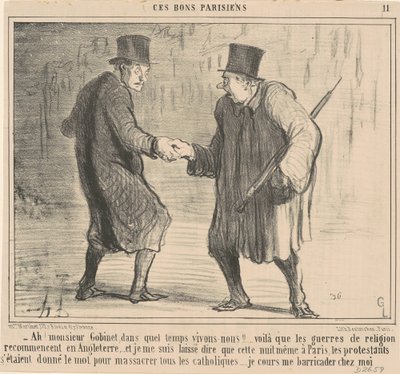 ああ！ ムッシュ・ゴビネ、何時に... 作： Honoré Daumier