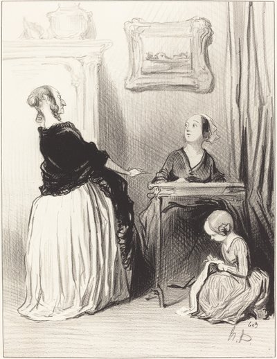 ああ!... あなたが娘に与える特別な教育は何ですか?... 作： Honoré Daumier