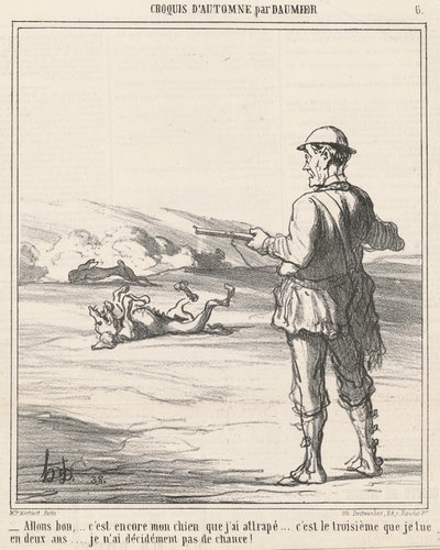 さぁ…また私の犬だ… 作： Honoré Daumier